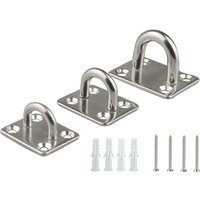 Heavy Duty 304 Stainless Steel Square Pad Eye Plate Shade Sail Sailboat 5/6/8mm for Kayaking Canoe Boat Water Sports Accessories