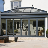 Free Standing Double Glazed Aluminum Glass Sunroom With Smooth Sliding Door Design Practical Outdoor Independent Glass House