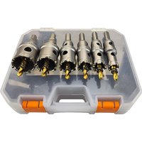 6-piece 16-32mm Stainless Steel Hole Saw TCT Hole Cutter Set, Carbide Iron Drill Bits, Drilling Kit with Alloy Hole Cutters