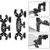 AliExpress LTGOEPWNQ Universal Camera Double Clip Sports Camera Crab Clamp Motorcycle Bicycle Handlebar Clip Bracket For GoPro 13 12 Insta360 X3 DJI
