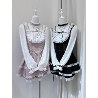 Japanese Gothic Y2k Bow Shorts Set Women Sweet Lolita Style Lace Bandage Slim Dress Tops Kawaii Party Dress Casual Shorts