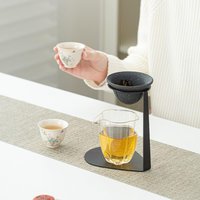 Ceramic Coffee Strainer Modern High Precision Loose Leaves Tea Strainer with Stand for Beginners Adults Beverage Enthusiasts