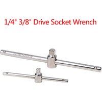 1pcs 1/4" 3/8" Drive Socket Wrench Extension Sliding T Bar Auto Repair Tool