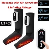 1/2X Rechargeable Cordless Leg Massager Portable Full-Leg Massage for Circulation Recovery Pain Relief Air Compression Boots LCD