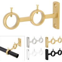 Curtain Rod Bracket Curtain Rod Holder Double Hole Curtain Rod Hooks Base Thickened Hook for Living Room Bedroom Curtain Rods