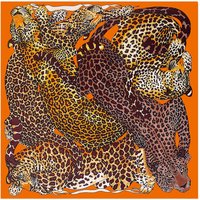 130cm New Leopard Brand Square Scarf Women 100% Silk Scarf 2024 New Pashmina Fashion Design Women Shawl Bandana Kerchief Scarves
