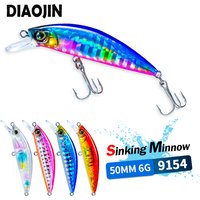 6g Long Cast Minnow Fishing Lures 50mm Slow Sinking Artificial Hard Baits Pesca Wobblers Seawater Trout Bass Fishing Supplies