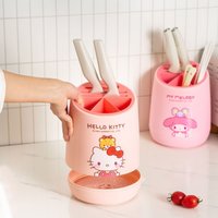 2026 Kawaii Cute Sanrio HelloKitty My Melody Rotating Kitchen Organizer Knife and Chopstick Holder with Drain Rack AnimeCartoon