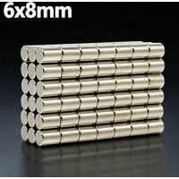 6x8mm Magnet N35 NdfeB Permanent Magnetic Imanes 6*8mm Accessory 10-150pcs Round Shape Strong Neodymium Magnet for Office Fridge