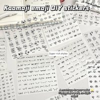 NEW Steve Random 2pcs Cute PET Transparent Emoticon Stickers Journal Decorative Stickers