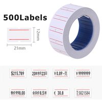 21x12mm*500pcs Labels Price Single Row Stickers for MX5500 MX-5500EOS MX9900 AK813 HG979 Gun for Retail Stores Supermarket