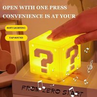 LED Question Mark Brick Night Light With Music USB Charging Desk Lamp Light Birthday X-mas Gifts