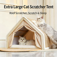 Four Seasons Universal Cat Villa Shell Semi Enclosed Sleeping Bag Cat House Tent Sisal Scratcher Durable No Crumbs Pet Cat Bed