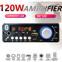 120W High Power Bluetooth Audio Amplifier Board Aluminum Heat Sink MP3 Decoder USB TF AUX FM Stereo Amp Module with Remote