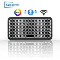 Bluetooth 5.2 Mini Wireless Keyboard 5inch Keycups 7 Color Backlit Keyboard English Rechargeable Keyboard for PC Android TV Box