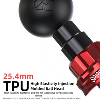 1 inch 25mm Ball Head Mount Adapter Motorcycle Bicycle Handlebar Clip Rearview Mirror Bracket M10 for GoPro 10 9 8 Camera Mounts