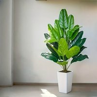 110CM 24Leaves Artificial Tropical Palm Tree Fake Banana Plant Leaves Real Touch Plastic Plant for Home Garden Decoration
