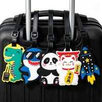 Cartoon Soft Rubber Luggage Tag with Three-dimensional Design,is An Essential Travel Item for Travel,business Trips,and Students