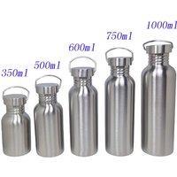 350 750ML 1000ML 304 Stainless Steel Water Bottle Single Wall Backpack Canteen for Outdoor Camping HikingCycling Fishing Travel