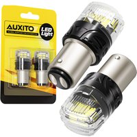 AUXITO 2Pcs S25 1156 LED Bulb 1157 Bay15d P21/5W LED Lamp P21W BA15S 7506 DRL Parking Reversing Lights Canbus No Error 12V White