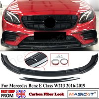 CARBON LOOK FRONT LIP SPLITTER FOR MERCEDES E CLASS W213 E220D E350 A238 C238 2016 2017 2018 2019 AMG Style Front Bumper Trim