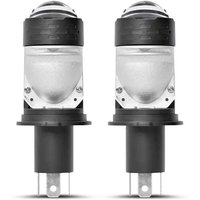 H4 LED Headlight Bulb Hi/Lo 6000K, Projector Lens with Cooling Fan, CANBUS Decoder Plug and Play for Car Motorcycle Universal