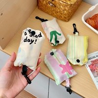 Creative Nylon Foldable Shopping Bag Storage Bags Tote Bag Cartoon Eco Bag Reusable Waterproof Travel Grocery Bag Snack