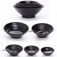 Ramen Bowl, Fruit Salad Bowl, Fast Food, Melamine Tableware, Frosted Black Plastic Bowl, Japanese Noodle Bowl, Not Fragile