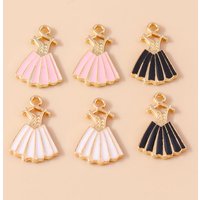 10pcs Cute Enamel Wedding Dress Skirt Charms for Diy Earring Necklace Bracelet Jewelry