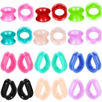 2PCS Drip Silicone Ear Gauge Plugs And Tunnel Flesh 4-30Mm Double Flared Ear Stretcher Expander Earring Piercing Ear Gauges Set