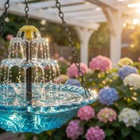 Bird Bath Fountain Decorative with Pump Sprinkler Solar Powered Bird Bath Fountain for Outdoor Garden Yard Patio Porch Deck