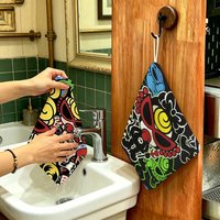 Japan Fashion Hysteric Mini Hanging Kitchen Towel, Polyester Cotton Material, Wear Resistant Hand Wiping Towel For Home