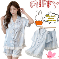 Miffy Short-sleeved Pajamas Creative High-face Value Cartoon Printed Girl's Heart Cool Cute Breathable Home Clothes Outwear Suit