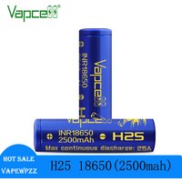 New Vapcell Original H25 INR18650 2500mAh Capacity Rechargeable Battery 25A 3.6V High Discharge Lithium Grade A Batteries