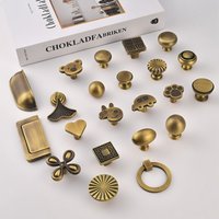 Antique Brass Cabinet Knobs Drawer Knobs Single Hole Vintage Pulls Handles Cartoon Hardware for Wardrobe Cupboard Closet Dresser