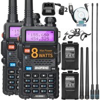 BaoFeng UV-5R 8W Tri-Power talkie-walkie haute puissance double bande longue portée 128 CH Portable UV 5R jambon Radio bidirectionnelle 1/2 pièces