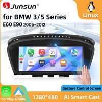Junsun System Linux Funkcja sterowania gestami powietrznymi Bezprzewodowy Carplay Android Auto Odtwarzacz Multimedialny Radio Samochodowe Do BMW Serii 5 E60 E61 E62 E63 Serii 3 E90 E91 E92 E93