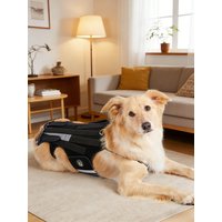 Coodeo Comfortable Black Dog Back Support Vest Adjustable Breathable Pet Orthopedic Support Brace Reusable Dog Chest Back Brace