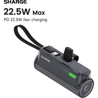 SHARGE Flow Mini 2 Portable Charger 5000mAh Power Bank 22.5W Max Fast Charging Mini Battery Pack for Android iPhone 16 Samsung
