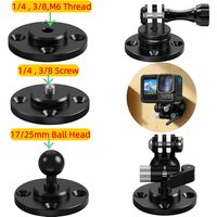 Wall Mount Base 1/4 3/8 M6 Screw Fixed Plate for GoPro 13 Insta360 DV Security Web Camera Stand Projector Holder Monitor Bracket