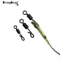 30PCS Quick Change Swivel Q-Shaped Long body Matt Black Brass Kwik Clip for Carp Fishing Terminal Tackle Accessory UK Size 8 11