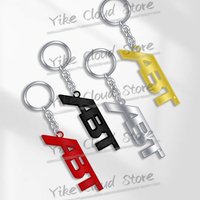 ABT Emblem Car Keychain Badge For Skoda Seat Q3 Q5 Q7 A3 A4 A5 A6 Polo Golf MK4 MK5 MK6 MK7 Keyring Metal Key Chain Ring
