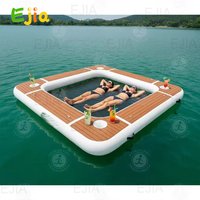 Aufblasbare schwimmende Wasserhängematte (3m/10ft) aus strapazierfähigem DWF-Material – schwimmende Plattform/Dock für Erwachsene, geeignet für Fluss,