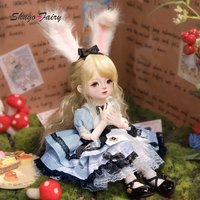 ShugaFairy Yenny E 1/6 BJD - Curly Hair Storybook Princess 30cm Anime Fairy Figure Full Set with Rabbit Ear Headpiece & Outfits