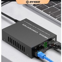 BYXGD 10/100/1000 Base-TX to 1000BASE-FX Single Fiber SC Media Converter, A/B Pair, External Power Supply