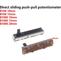 5pcs Straight slide push-pull potentiometer 45mm B10K B100K 30 stroke mono mixer fader
