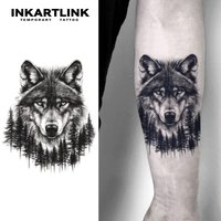 Wolf Temporary Tattoo,Lasts To 15 Days New Technology Magic Waterproof Semi Permanent Sticker.