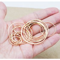 50pcs/Lot Copper KC Gold Color Round Jewelry Accessories Fashion Contract Geometric Earrings Pendants DIY Making&Finding