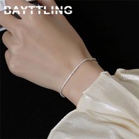 Punk 925 Silver 8 Inches Exquisite Shiny Bracelet Fashion Women Charm Wedding Party Gift Jewelry