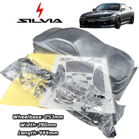 High Quality PC Body 1/10 RC Silvia S15 JDM Shell Polycarbonate 257mm Wheelbase 190mm Width For RC On-road Drift Touring Car